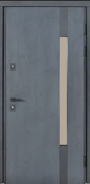 Metalinės durys privačiam namui TERMO HOUSE 705/431 tamsus antracitas / baltas satinas