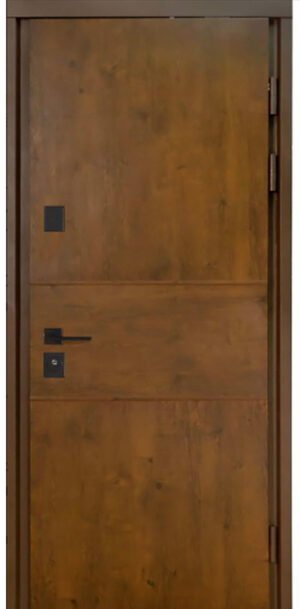 Метalinės durys TERMO HOUSE modelis 703/191 Ąžuolas bronzinis / Natūralus riešutas