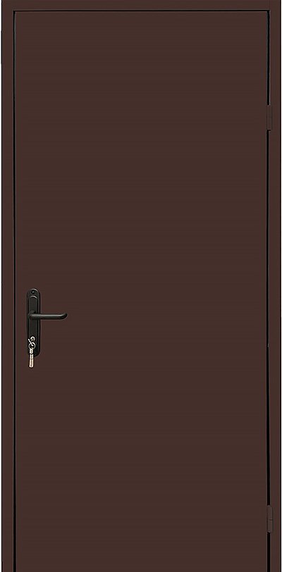 Metalinės durys Techno 4 Šokoladinė ruda RAL8017