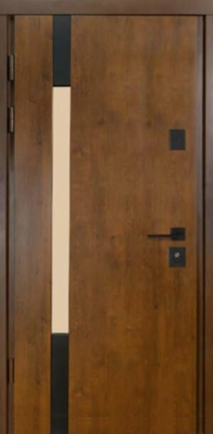 Metalinės durys TERMO HOUSE modelis 705/428 Ąžuolas bronzinis / Natūralus riešutas