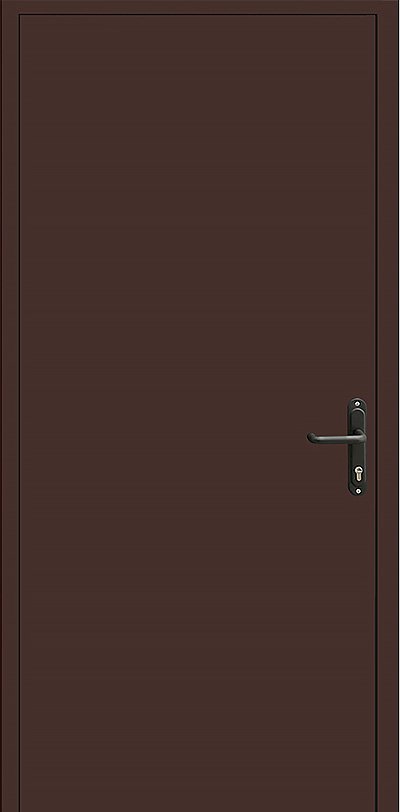 Metalinės durys Techno 4 Šokoladinė ruda RAL8017 - Image 2