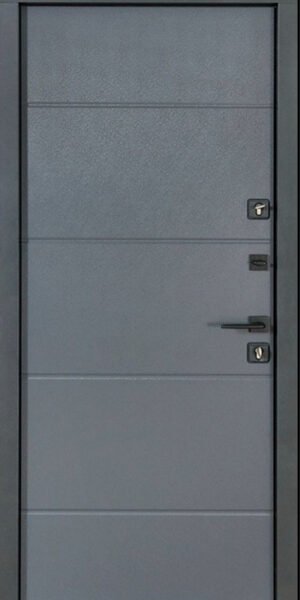 Metalinės durys privačiam namui THERMO HOUSE 703/191 tamsus antracitas / antracitų pilka