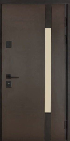 Metalinės durys privačiam namui TERMO HOUSE 705/428 Tamsus vengė / Tamsus vengė